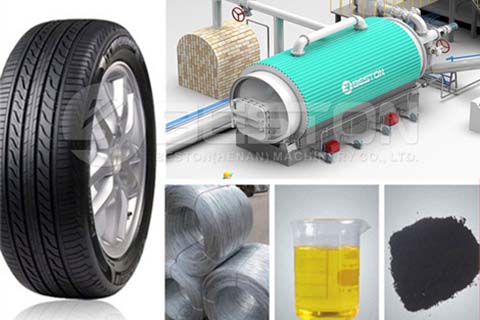End Products of Tyre Pyrolysis Plant